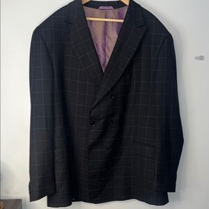 Erving Magic Johnson Signature Designed in Italy Sports Coat Size 54 Long Blue